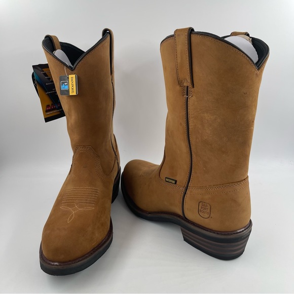 NIB! Dan Post Men’s Albuquerque Waterproof Brown Western Work Boots Soft Toe- 11 - Picture 13 of 15